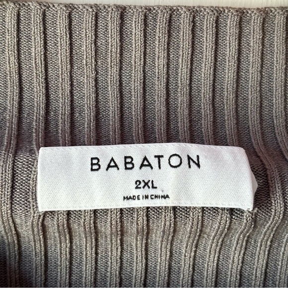 Aritzia Babaton Sculpt Knit Tie-Back Longsleeve in Grey - Picture 7 of 9